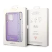 Guess GUHCP14XHGCOHU iPhone 14 Pro Max 6.7" hátlap, tok Translucent Pearl Strap, lila