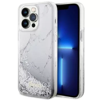   Guess GUHCP14XLCSGSGH iPhone 14 Pro Max 6.7" hátlap, tok Liquid Glitter Marble, fehér