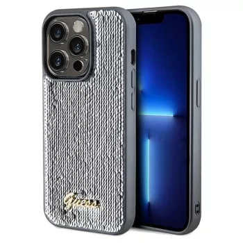   Guess GUHCP14XPSFDGSS iPhone 14 Pro Max 6.7", tok, ezüst Sequin Script Metal