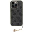 Guess iPhone 15 Pro Charms Collection (GUHCP15LGF4GGR) hátlap, tok, szürke