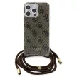 Guess Crossbody Cord 4G Print hátlap, tok iPhone 15 Pro, barna