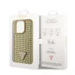 Guess Rhinestones Triangle Metal Logo iPhone 15 Pro hátlap, tok, arany