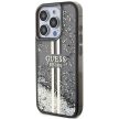 Guess Liquid Glitter Gold Stripes hátlap, tok iPhone 15 Pro, fekete