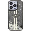 Guess Liquid Glitter Gold Stripes hátlap, tok iPhone 15 Pro, fekete