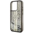 Guess Liquid Glitter Gold Stripes hátlap, tok iPhone 15 Pro, fekete