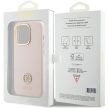 Guess iPhone 15 Pro Silicone Logo Strass 4G (GUHCP15LM4DGPP) hátlap, tok, rózsaszín