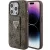 Guess Grip Stand 4G Triangle Strass hátlap, tok iPhone 15 Pro, barna