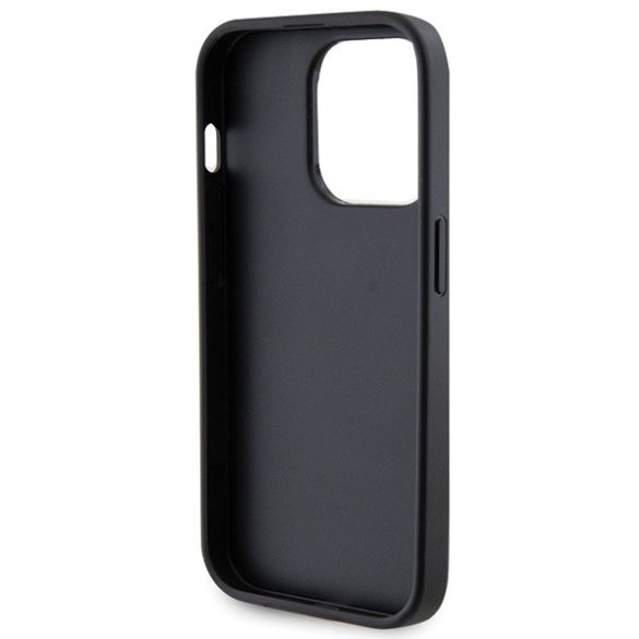 Guess iPhone 15 Pro Strass Metal Logo (GUHCP15LPS4DGPK) hátlap, tok, fekete