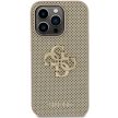 Guess Perforated 4G Glitter hátlap, tok iPhone 15 Pro, arany