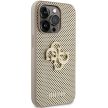 Guess Perforated 4G Glitter hátlap, tok iPhone 15 Pro, arany