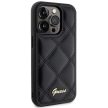 Guess Quilted Metal Logo hátlap, tok iPhone 15 Pro, fekete