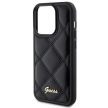 Guess Quilted Metal Logo hátlap, tok iPhone 15 Pro, fekete