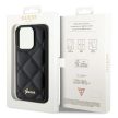 Guess Quilted Metal Logo hátlap, tok iPhone 15 Pro, fekete