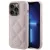 Guess iPhone 15 Pro Quilted Metal Logo (GUHCP15LPSQSQSP) hátlap, tok, rózsaszín