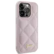 Guess iPhone 15 Pro Quilted Metal Logo (GUHCP15LPSQSQSP) hátlap, tok, rózsaszín