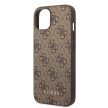 Guess GUHCP15MG4GFBR iPhone 15 Plus 6.7" hátlap, tok 4G Metal Gold Logo, barna