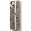 Guess IML 4G Gold Stripe hátlap, tok iPhone 15 Plus/14 Plus, barna