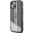 Guess Liquid Glitter Gold Stripes hátlap, tok iPhone 15 Plus/14 Plus, fekete