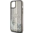 Guess Liquid Glitter Gold Stripes hátlap, tok iPhone 15 Plus/14 Plus, fekete