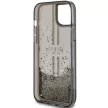 Guess Liquid Glitter Gold Stripes hátlap, tok iPhone 15 Plus/14 Plus, fekete