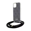 Guess Crossbody Cord 4G Print hátlap, tok iPhone 15/14/13, fekete