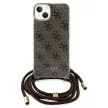 Guess Crossbody Cord 4G Print hátlap, tok iPhone 15/14/13, barna