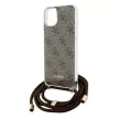 Guess Crossbody Cord 4G Print hátlap, tok iPhone 15/14/13, barna