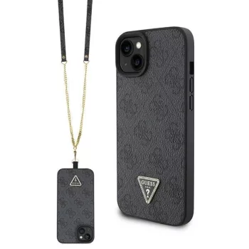   Guess GUHCP15SP4TDSCPK iPhone 15 6.1" hátlap, tok Crossbody 4G Metal Logo, fekete