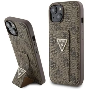   Guess GUHCP15SPGS4TDW Grip Stand 4G Triangle Strass iPhone 15 6.1", barna