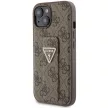 Guess GUHCP15SPGS4TDW Grip Stand 4G Triangle Strass iPhone 15 6.1", barna