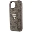 Guess GUHCP15SPGS4TDW Grip Stand 4G Triangle Strass iPhone 15 6.1", barna