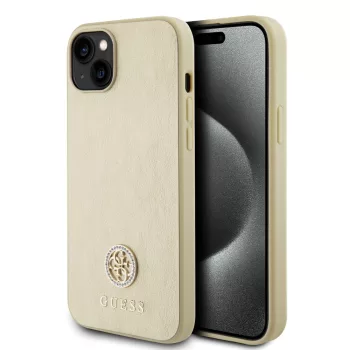   Guess iPhone 15 PU 4G Strass Metal Logo (GUHCP15SPS4DGPD) hátlap, tok, arany