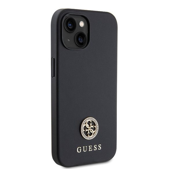 Guess iPhone 15 Strass Metal Logo (GUHCP15SPS4DGPK) hátlap, tok, fekete