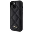 Guess Quilted Metal Logo hátlap, tok iPhone 15, fekete