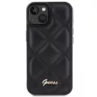 Guess Quilted Metal Logo hátlap, tok iPhone 15, fekete