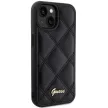Guess Quilted Metal Logo hátlap, tok iPhone 15, fekete