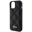 Guess Quilted Metal Logo hátlap, tok iPhone 15, fekete