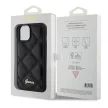 Guess Quilted Metal Logo hátlap, tok iPhone 15, fekete