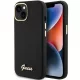 Guess Silicone Script Metal Logo & Frame hátlap, tok iPhone 15, fekete