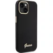 Guess Silicone Script Metal Logo & Frame hátlap, tok iPhone 15, fekete