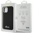 Guess Silicone Script Metal Logo & Frame hátlap, tok iPhone 15, fekete
