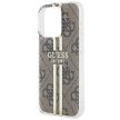 Guess IML 4G Gold Stripe hátlap, tok iPhone 15 Pro Max, barna