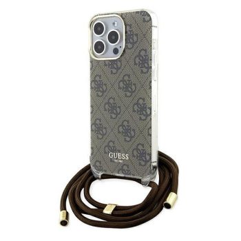   Guess Crossbody Cord 4G Print hátlap, tok iPhone 15 Pro Max, barna