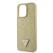 Guess Rhinestones Triangle Metal Logo iPhone 15 Pro Max hátlap, tok, arany