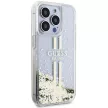 Guess iPhone 15 Pro Max Gold Stripes Liquid Glitter (GUHCP15XLFCSEGT) hátlap, tok, arany