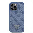Guess GUHCP15XP4TDPB iPhone 15 Pro Max 6.7" hátlap, tok Leather 4G Triangle Strass, kék