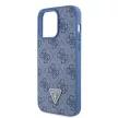 Guess GUHCP15XP4TDPB iPhone 15 Pro Max 6.7" hátlap, tok Leather 4G Triangle Strass, kék
