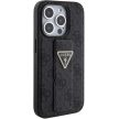 Guess Grip Stand 4G Triangle Strass hátlap, tok iPhone 15 Pro Max, fekete