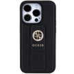 Guess Grip Stand 4G Saffiano Strass hátlap, tok iPhone 15 Pro Max, fekete