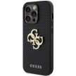 Guess Leather Perforated 4G Glitter Logo hátlap, tok iPhone 15 Pro Max, fekete